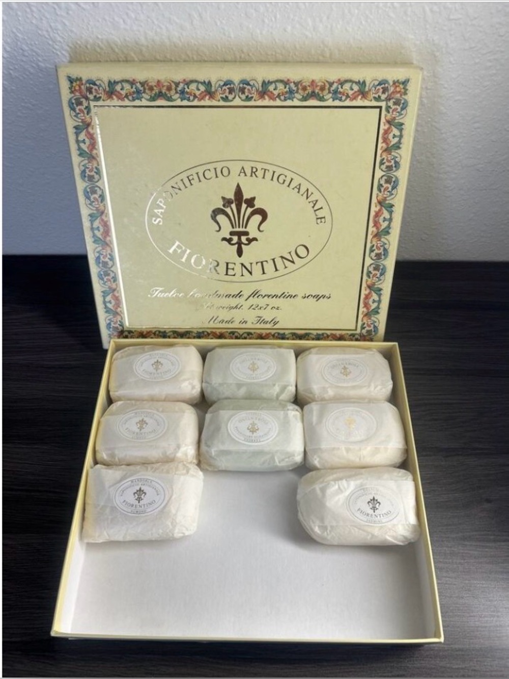 Saponificio Fiorentino Italian Soap Lot 8 Almond Jasmine Verbena Artisan W/Box